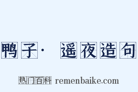 鸭子·遥夜造句是什么意思的图片